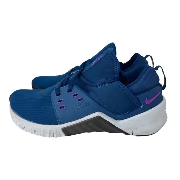 Nike Free x Metcon 2 Athletic Sneaker Shoes Women Size 8 Navy Lace Up CD8526-446 - Picture 2 of 10